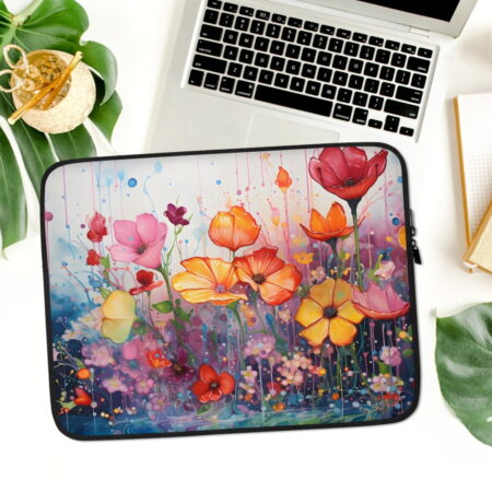 Tavs portatīvais dators ir viena no vērtīgākajām un svarīgākajām ierīcēm, taču bez papildus aizsardzības tā ir arī viena no neaizsargātākajām un trauslākajām ierīcēm. Neatkarīgi no tā, vai ceļo, dodies ikdienas gaitās vai izmanto to mājās, klēpjdators ir jāaizsargā no skrāpējumiem, triecieniem, kritieniem vai vienkārši nejaušas apliešanas ar ūdeni. Tāpēc talkā nāk šis aizsargājošs klēpjdatora maks ar ar romantisku ziedu dizainu!