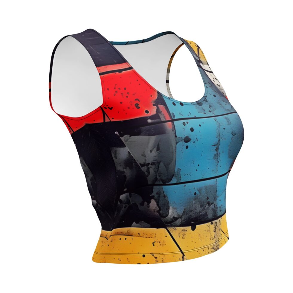 Īsais sieviešu tops ar apdruku “Charlie”