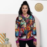 Bomberjaka ar apdruku “Marta” apvieno klasisku bomber stila siluetu ar dažādu krāsu ziedu apdruku. Tā ir izgatavota no kvalitatīva poliestera, kas ir viegls un izturīgs. Jakai ir plāna, patīkama un mīksta flīsa iekšpuse. Bomberjakas piegriezums un dizains ir piemērots kombinēšanai ar visdažādākajiem apģērbiem – džinsiem, legingiem, kleitām vai svārkiem! Jaka “Marta” ir apdrukāta sublimācijas tehnikā un tā nezaudēs savu krāsu un pievilcību pat pēc vairākkārtējām mazgāšanām. Jakas ir pieejamas gan mazo, gan lielo izmēru nēsātājām, jo tās nevainojami izskatās sievietēm ar dažādu ķermeņa uzbūvi.