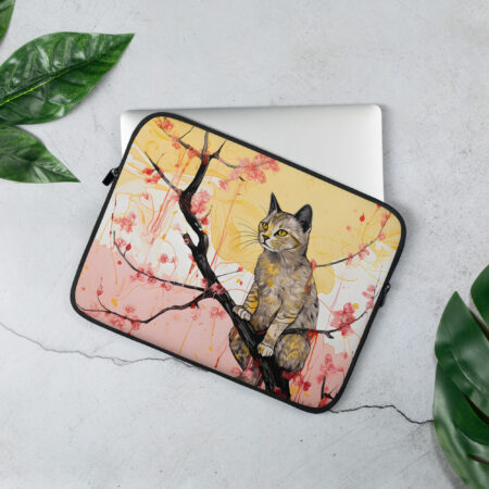 Laptopu aizsargājošs maks ar kaķi, nodrošina darora aizsardzību pret triecieniem un skrāpējumiem.