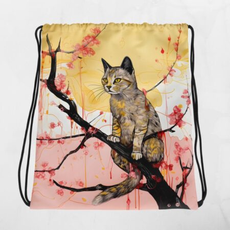 Soma ar savelkamām auklām "Lotte". Dizainā - sakuras kokā sēdošs kaķis. Nēsājama arī kā mugursoma. Lieliski piemērota pārmaiņas apaviem, sporta tērpam vai zīmēšanas piederumiem bērniem. Abās somas pusēs vienāds dizains.