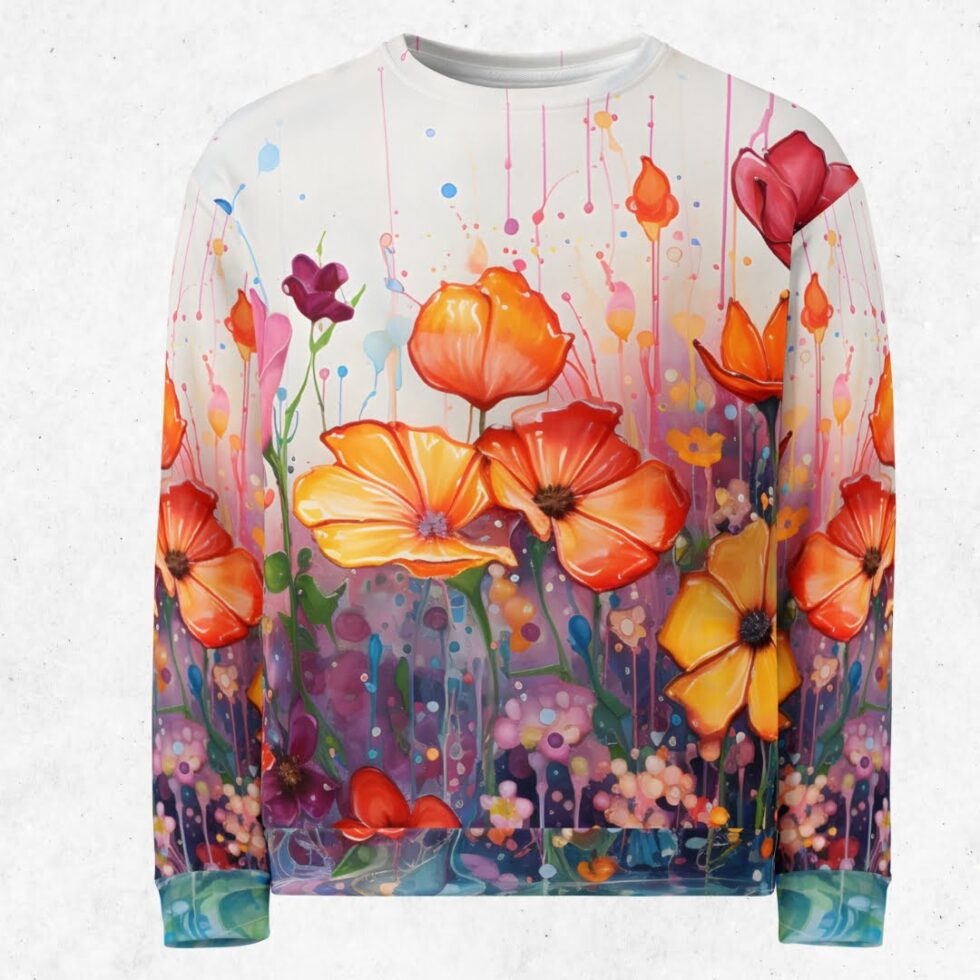 Džemperis ar ziedu apdruku "Lija"