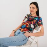 Sieviešu T-krekls ar ziedu dizainu “Marta”