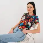 Sieviešu T-krekls ar ziedu dizainu “Marta”